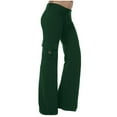 thumbnail image 1 of Pantalones de trabajo para mujer: pantalones harem casuales elásticos de cintura alta, estilo retro, tejido holgado, bolsillos, ideales para yoga y actividades al aire libre., 1 of 4