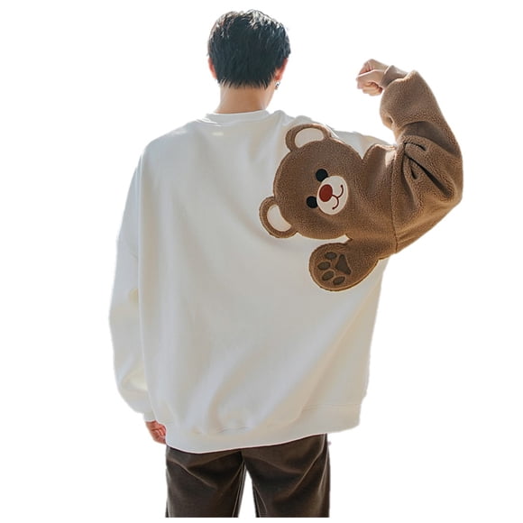 Sudadera de Lana de Cordero Bordada con Osito Lindo
