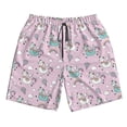 thumbnail image 3 of Uemuo Llama Unicorn and Rainbow Pattern Men's Swim Trunks Hawaiian Beach Bathing Suit Swimsuits Beach Quick-Dry Shorts with Pockets-XX-Large, 3 of 9