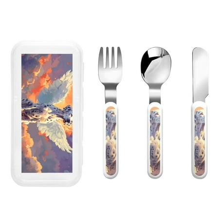 

Qokaie Colorful Cloud Spotted Dog for Stainless Steel Kids Silverware Set - Children’s Utensil Set - Children s Knife Fork And Spoon Set