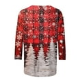 thumbnail image 4 of Mifsaly Plus Size Christmas Shirts Women 3/4 Sleeve Crewneck Loose Tops Pullover Xmas Santa Tree Graphic Funny Blouse Festival Party Fashion T-Shirts 2025 Holiday Gifts, 4 of 5