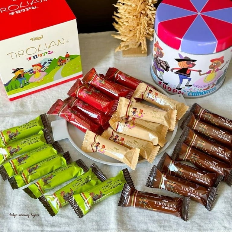Chidoriya Tirolian Cream Roll Cookie Round Can 210g/(28pcs