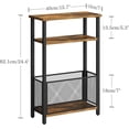 thumbnail image 3 of Narrow Side Table with Storage Basket Skinny End Tables for Smalls Spaces 3 Tier Sofa Small Nightstand Slim Bedside Living Room Bedroom Rustic Brown MLBZ22RB, 3 of 5