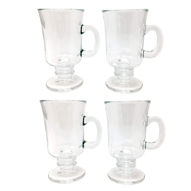 Irish Coffee Glass Coffee Mugs Footed Regal Shape 8 oz. Set of 4