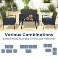 thumbnail image 2 of Costway 4PCS Patio Rattan Wicker Furniture Set Cushioned Sofa Armrest Coffee Table Navy, 2 of 9