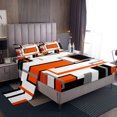 thumbnail image 1 of Erosebridal Stripes Abstract Sheet Set Full, Chic Geometry Full Sheet Sets, Modern Minimalism Bedding Sets Full Size, Breathable Room Decoration, 4pcs, 1 of 7