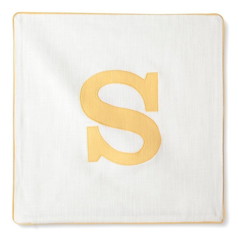 Threshold Square Pillow YELLOW Monogrammed Pillow Cover "S" Walmart