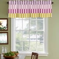 thumbnail image 4 of Colorful Stripe Valances for Windows, Decorative Rod Pocket Window Valance Curtains, Modern Pink Purple Yellow Vertical Striped Short Curtain Drapes for Kitchen/Living Room, 2 Panels, 42" W x 18" L, 4 of 8