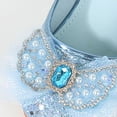 thumbnail image 6 of LUOGENLI Slippers Slippers for Girls Size 4.5 Girls Sandals Closed Toe Heels Wedding Party Shoes Sequins Bow for Toddler Girls Slippers Size 5 Big Girls Blue 28, 6 of 9