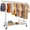 Adjustable Single Rod-Silver-51-75"W×19"D× 57-67"H, variant on Raybee Heavy Duty Clothing Racks with Net Pocket Holds Up to 210lbs,Double Rod Metal Clothes Rack for Hanging, Rolling Garment Rack with Wheels Portable Closet Racks for Bedroom, Laundry Room,Dorm