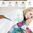 thumbnail image 3 of PRATYUS Watercolor Hummingbird Birds Flowers Throw Blanket Ultra Soft Warm All Season Decorative Blankets for Bed Chair Car Sofa Couch Bedroom 40x50in, 3 of 6