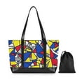 thumbnail image 7 of FORMRS Canvas Laptop Tote Bag for Women with 15.6" Computer Compartments Shoulder Handbag, Art Triangles, 7 of 7
