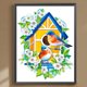 thumbnail image 1 of Cuadros Decorativos Pintura de diamante 5D DIY taladro redondo completo casa de pájaros decoración del hogar arte artesanal Wdftyju embutido en tela, 1 of 7