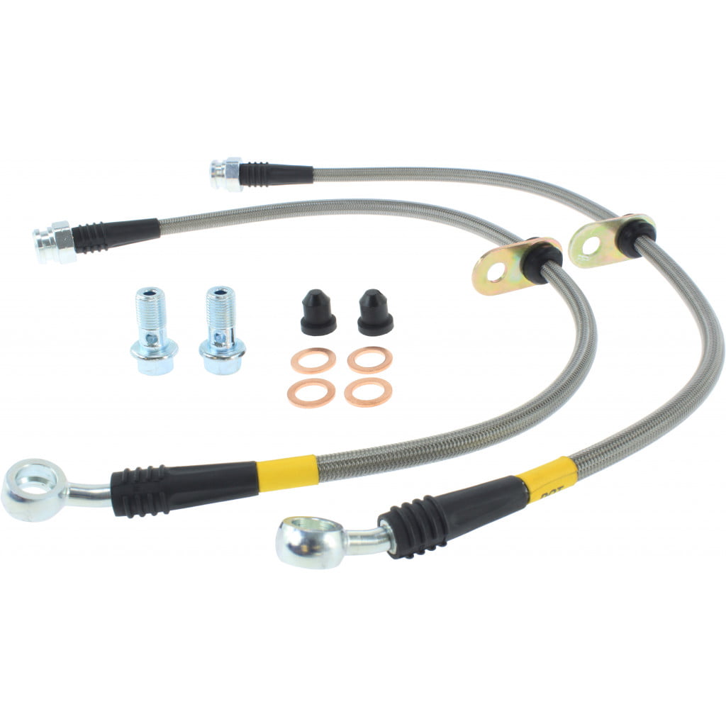 Black Stainless Steel SS Rear Brake Line Replacement Kit For 02-06 Acura RSX