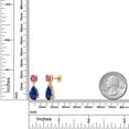 thumbnail image 3 of Gem Stone King 18K Yellow Gold Plated Silver Blue Created Sapphire and Pink Created Sapphire Earrings for Women | 9.14 Cttw | Gemstone September Birthstone | Pear Shape 12X8MM, 3 of 4