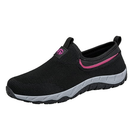 

Non- and Breathable Simply Snug Sneakers Couples Women s New Spring Flying Knit On Casual Sports Shoes For Middle Aged And Elderly