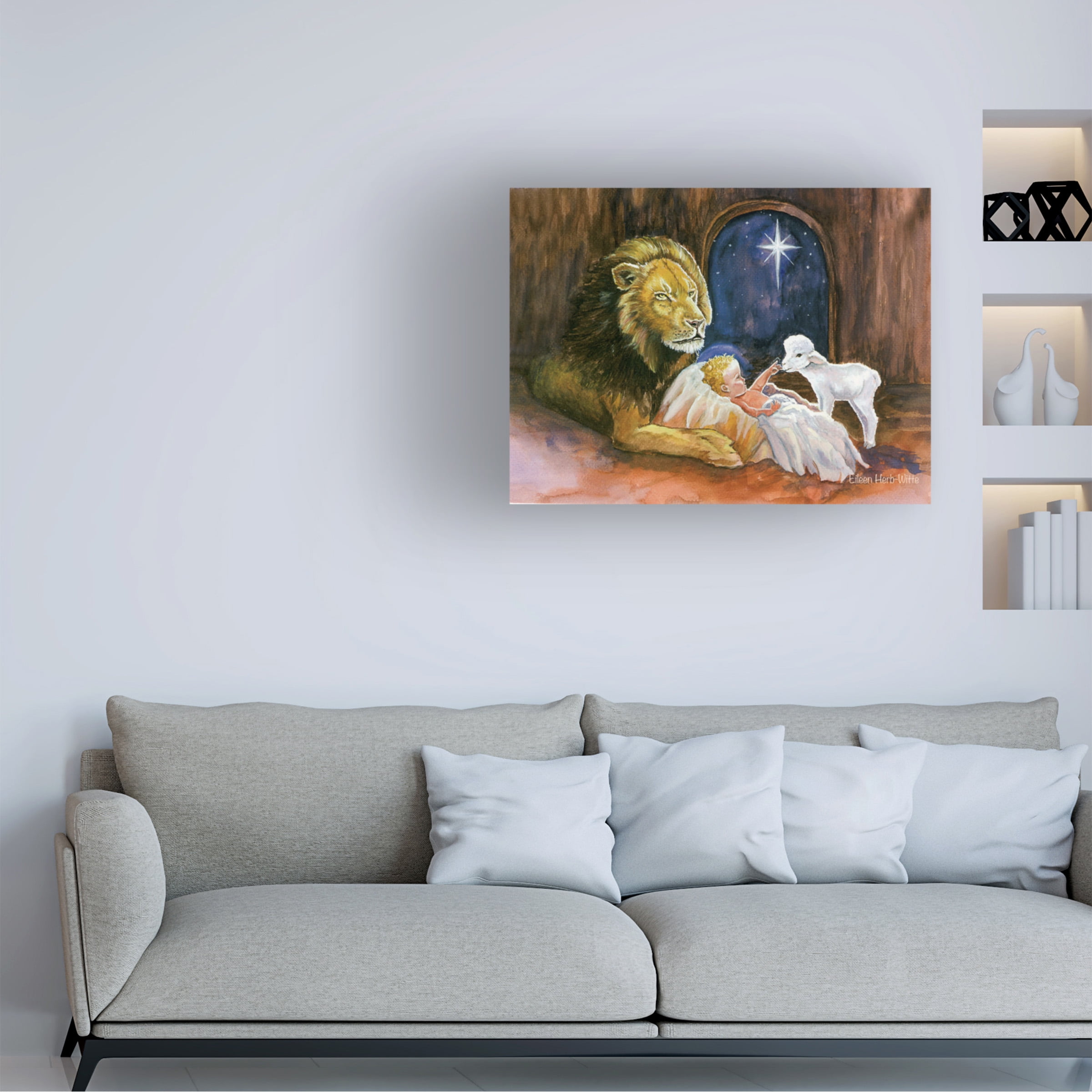 Eileen Herb-Witte 'The Lion Lamb and Emmanuel' Canvas Art