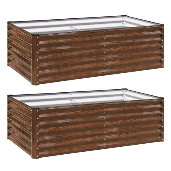 SnugNiture 6×3×2 Ft Galvanized Steel Raised Garden Bed Kit, Outdoor Large Planter Box for Vegetables & Flowers