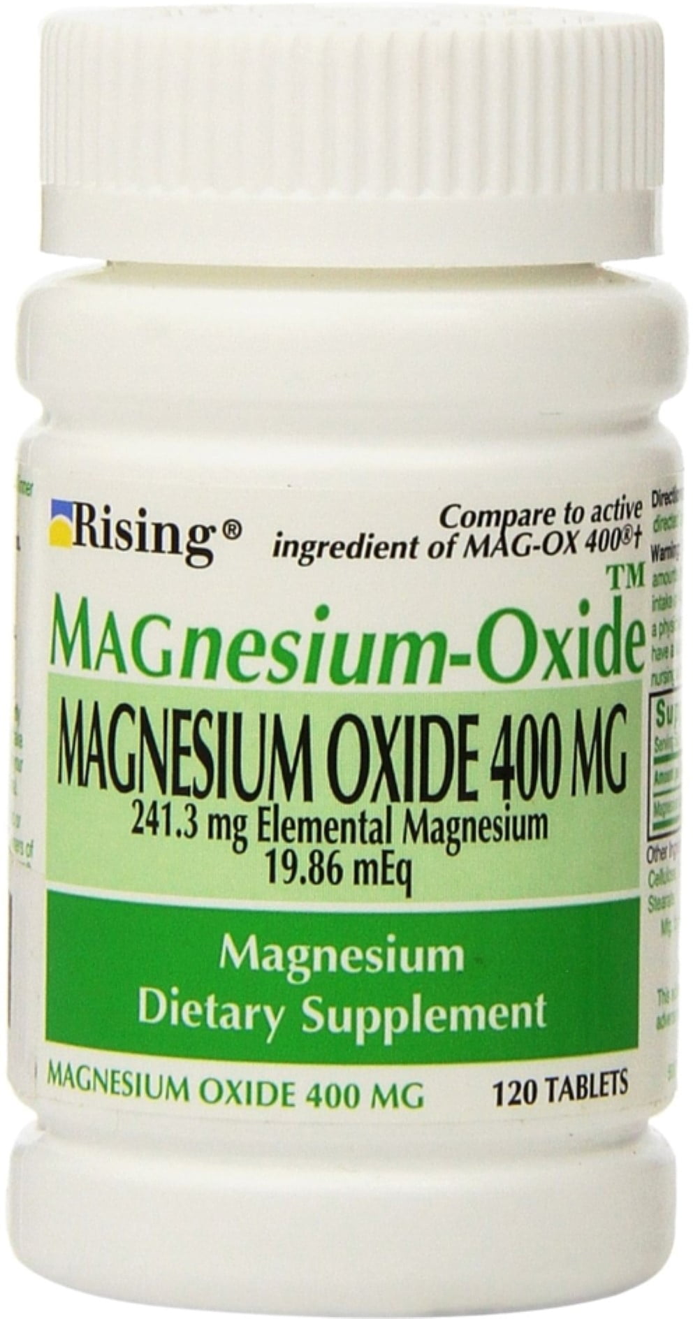 Rising Magnesium Oxide 400 mg Dietary Supplement Tablets 120 ea (Pack
