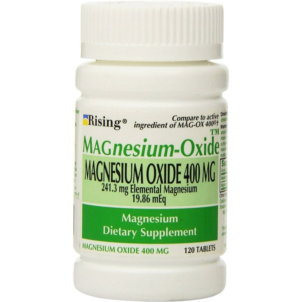 Rising Magnesium Oxide 400 mg Dietary Supplement Tablets 120 ea (Pack