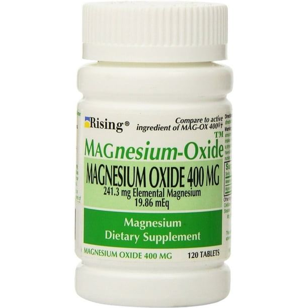 Rising Magnesium Oxide 400 mg Dietary Supplement Tablets 120 ea (Pack