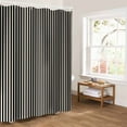 thumbnail image 5 of Black Striped Bathroom Curtain 84 Inch Shower Curtain with Hooks, Modern Simple Farmhouse Beige Vintage Waterproof Polyester Bath Curtain Washable Bathtub Curtain 72''x 84'', 5 of 6