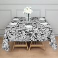 thumbnail image 3 of Halloween Doodle Pattern Square Tablecloth,Waterproof Square Table Cover,Wipeable Spillproof Washable Table Cover for Home Kitchen Party Decor 52"x52"(132x132cm), 3 of 6