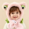 thumbnail image 6 of Nmnitkp Knit Hats Winter Fleece Lining Skiing Winter Caps for Boys and Girls Cute Animal Character with Warm Ear Flap 6 months -2 Years Pink, 6 of 6