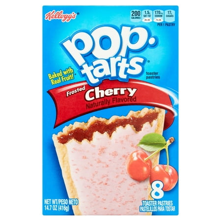 (4 Pack) Kellogg's Pop-Tarts Breakfast Toaster Pastries, Frosted Cherry Flavored, 14.7 oz 8
