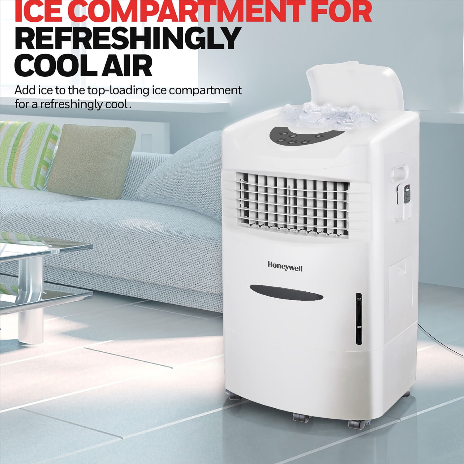 Honeywell 470 CFM Portable Indoor Evaporative Cooler with Remote Control, CL201AEWW