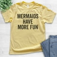 thumbnail image 2 of Kids Mermaids Have More Fun T-shirt, Youth Kids Girl T-Shirt, Summer Shirt, Mermaid T-shirt, Ocean Beach Swim T, Yellow, Large, 2 of 4
