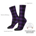thumbnail image 4 of Haiem Purple Black Plaid Pattern Crew Socks – Soft & Durable Moisture-wicking Socks, Stay-Up Fit for Business, Work, and Casual Wear Size 5-11, 4 of 6