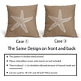 thumbnail image 5 of Tan Brown Starfish Pillow Covers 20x20 Inch Coastal Beach Nautical Decorative Throw Pillow Case Summer Beachy Cushion Cover Set of 2 Home Decor for Bedroom Sofa Living Room Couch Chair Outdoor, 5 of 6