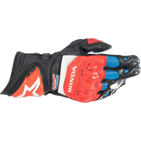 Alpinestars Honda GP Pro Plus Mens Leather Motorcycle Gloves Black/Red/Blue XL