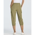 thumbnail image 4 of 3 Pack:Women's Woven Cargo Capri Jogger Pants Tactical Hiking 5 Pockets Water Resistant Quick Dry Active Pockets Drawstring, 4 of 7