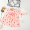 thumbnail image 2 of JLFKNG Toddler Baby Girls Dresses Cute Sweet Strawberry Printed Short Sleeve Ruffled Elastic Breathable Dress Party Sundress, 2 of 8