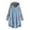 Blue, variant on GDREDA Women Plus Size Button Coat Patchworl Tops Hooded Pullover Loose Sweater Coat Black,L