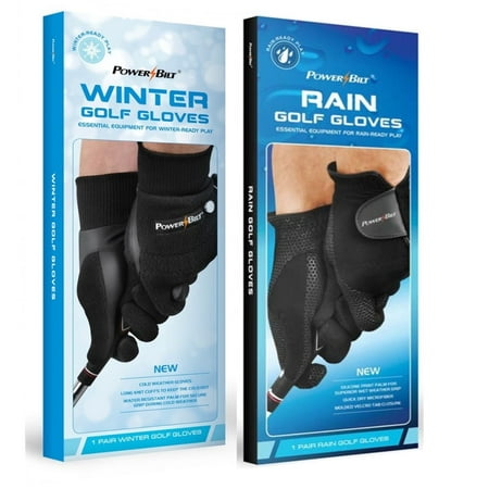 2 Pairs NEW PowerBilt Rain and Winter Golf Gloves - Pick the Size and