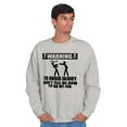 thumbnail image 3 of Warning To Avoid Injury Funny Cartoon Men's Big & Tall Crewneck Sweatshirt Brisco Brands 4X, 3 of 5