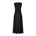 thumbnail image 5 of Giftesty Summer Dresses for Women Women Casual Holiday Style Hollow Out Long Dress Solid Color Loose Sleeveless V-Neck Camisole Dress, 5 of 6