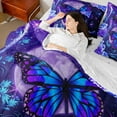 thumbnail image 4 of Homewish Kids Children Flying Butterflies Bedding Comforter Set 7pcs,Chic Floral Flowers Queen Bedding Sets Super Cozy,Bling Starry Sky Glitter Queen Sheet Sets,Ultra Soft Home Decor,Reversible, 4 of 8