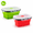 green with grey edges and red with grey edges, variant on Collapsible Silicone Food Storage Container Set of 2, 350ml Square Folding Lunch Box with Lids, BPA-Free PP & Food-Grade Silicone Meal Prep Box for Kitchen, Travel & Organization