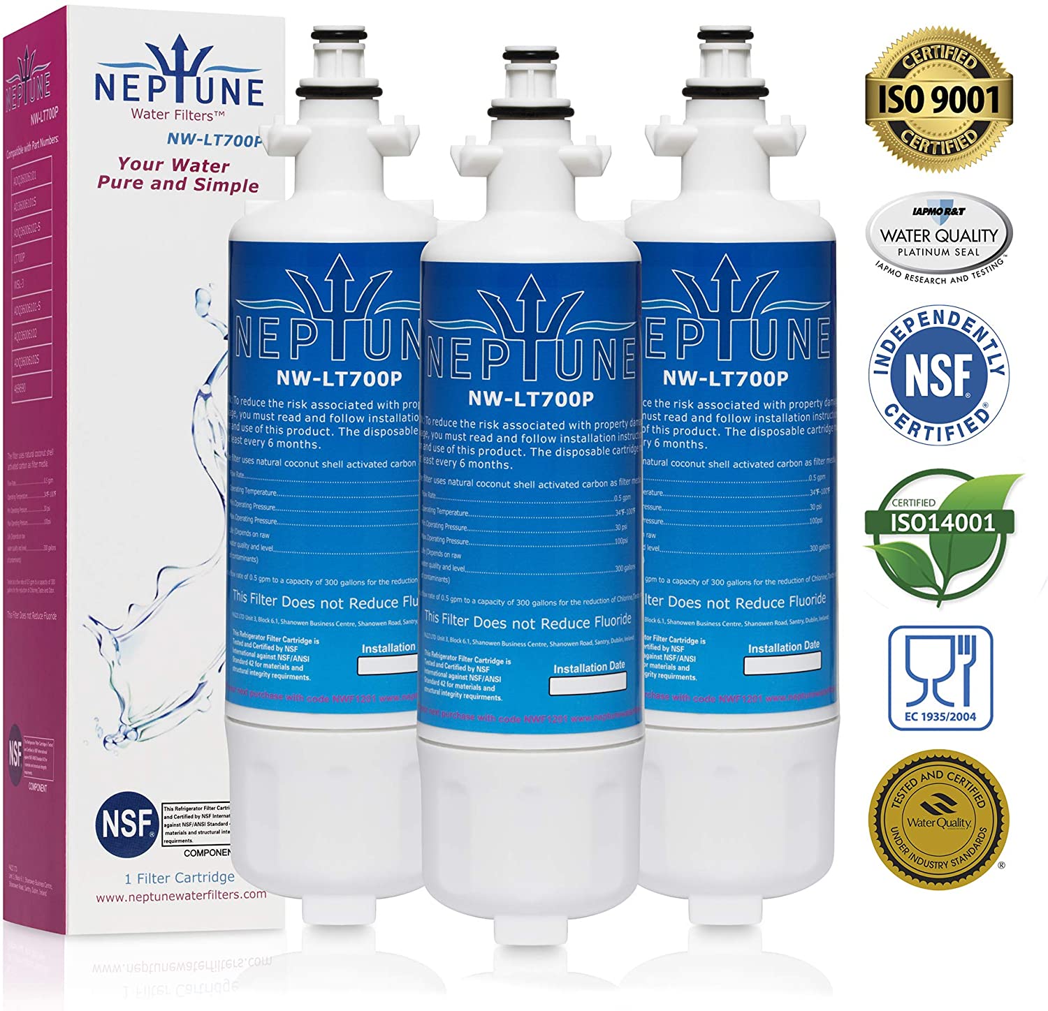 Neptune Water Filters LG LT700P Premium Replacement Water Filter - ADQ36006101, ADQ36006102, Kenmore 46-9690, | Walmart Canada Neptune Water Filters LG LT700P Premium Replacement Water Filter - ADQ36006101, ADQ36006102, Kenmore 46-9690, | Walmart Canada