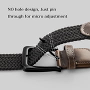 Maikun Elastic Belts for Mens Black Buckle Stretch Braided Woven Belt for Work Casual
