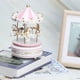 thumbnail image 5 of Caja de música Merry GO Round, carrusel, regalo de Navidad, boda, cumpleaños, decoración, blanco y rosa, 5 of 9