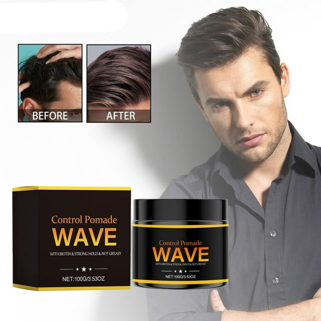 CUITING Natural Plant-Based Hair Styling Wax for Men Strong Hold Matte Finish Hair Pomade Easy Wash No Residue Formula Travel-Size Portable Hair Clay for All Hair Types - Straight Curl