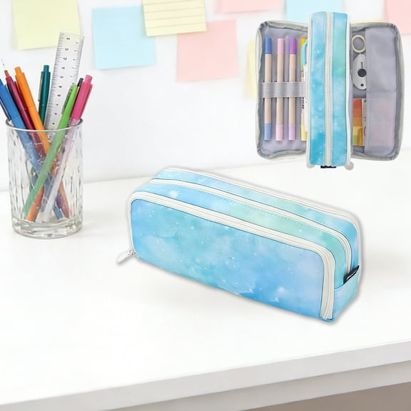 Large Capacity Pencil Case, Colored Zipper Pencil Pouch, Aesthetic Portable Cute Essential Utiles Escolares for Classrooms, Office, Art Studios