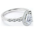 thumbnail image 3 of JeenMata Antique 1.25 Carat Pear Cut Moissanite Halo Engagement Ring in 18k White Gold Over Silver, 3 of 7