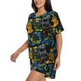 thumbnail image 2 of Bingfone Off-Road Vehicle Print Pajamas Sets for Women Soft Short-Sleeved Pjs with Lounge Shorts Two Piece Sleepwear, 2 of 8