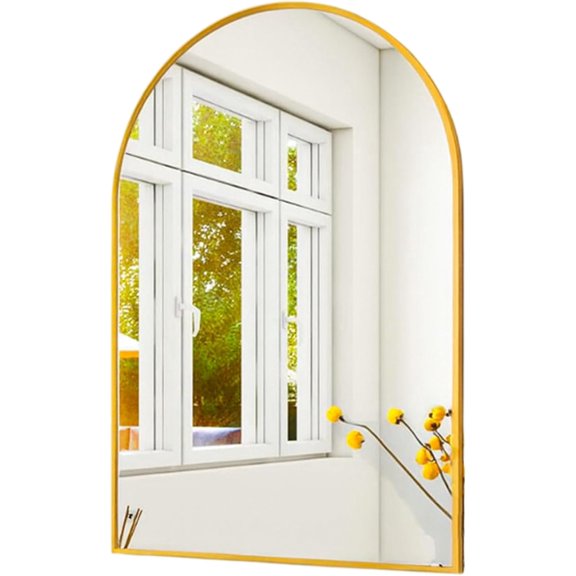 Espejo Curvo de Pared Bluelander con Marco de Aluminio, Dorado